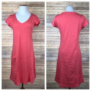 Horny Toad Dress Pink Medium V-Neck Short Sleeve